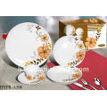 round flower pattern ceramic dinnerware sets